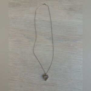 Heart diamond and white gold necklace